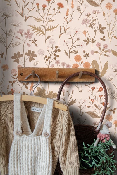 ESTAhome Tapete Feldblumen Beige - 53 cm x 10.05 m - 139596