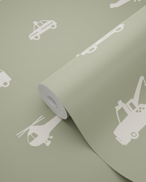 Tapetenrolle mit Fahrzeugmuster, 53 cm breit und 10,05 m lang
