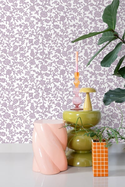 ESTAhome Tapete Blumenmuster Violett - 50 x 900 cm - 131521