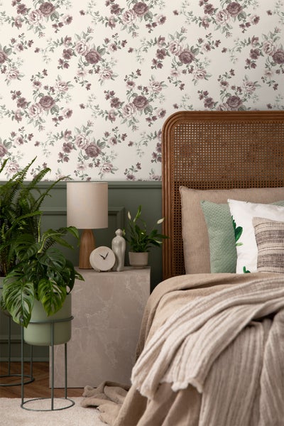 Borastapeter Tapete Blumen Beige - 53 cm x 10.05 m - 660638