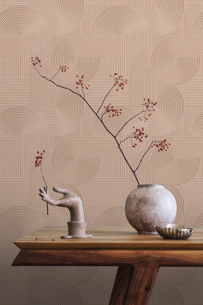 ESTAhome Tapete 3D-Muster Terrakottarosa - 50 x 900 cm - 139647