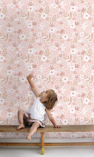 ESTAhome Tapete Blumen Hellrosa - 50 x 900 cm - 131065