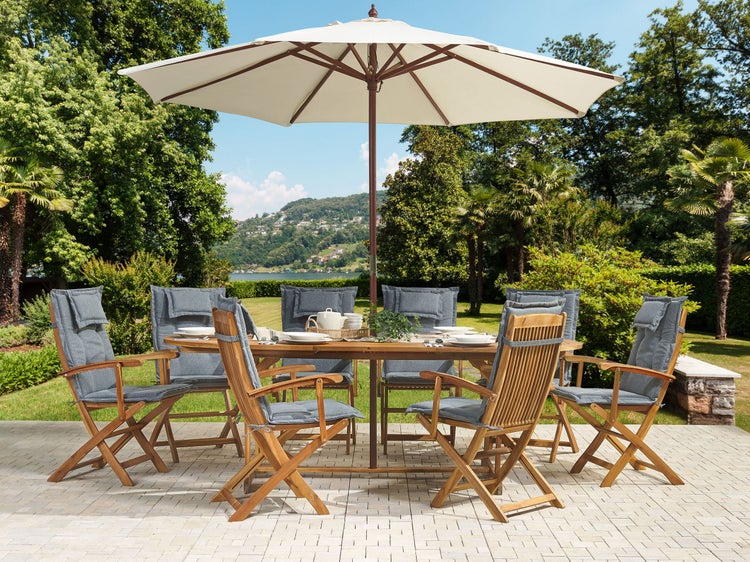 Gartenmöbel Set 8-Sitzer MAUI Akazienholz Grau