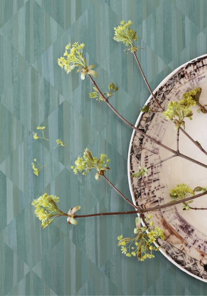 Origin Wallcoverings Tapete 3D Holzoptik Blaugrün - 50 x 900 cm - 347869