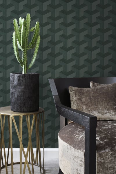 Origin Wallcoverings Tapete 3D-Muster Dunkelgrün - 50 x 900 cm - 348004