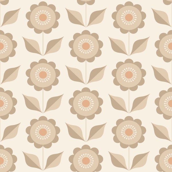 ESTAhome Tapete Blumen Beige - 50 x 900 cm - 130976