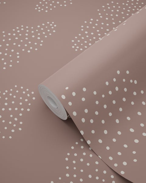 ESTAhome Tapete kleine Wolken Altrosa - 50 x 900 cm - 139979
