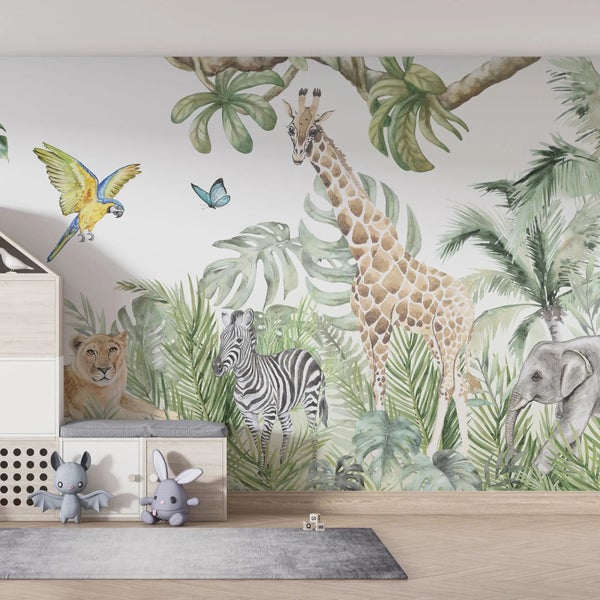 Kindertapete Dschungel­tiere 200 x 300 cm