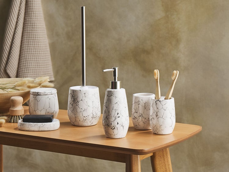Badaccessoires Set 6-teilig CALLELA Keramik Weiß