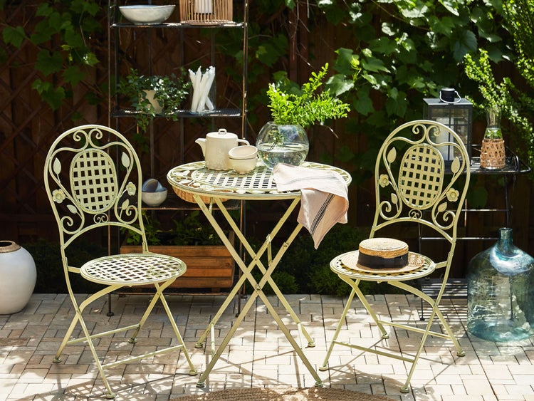 Outdoor Bistrotisch BIVIO 70 cm 70 cm Metall Hellgrün