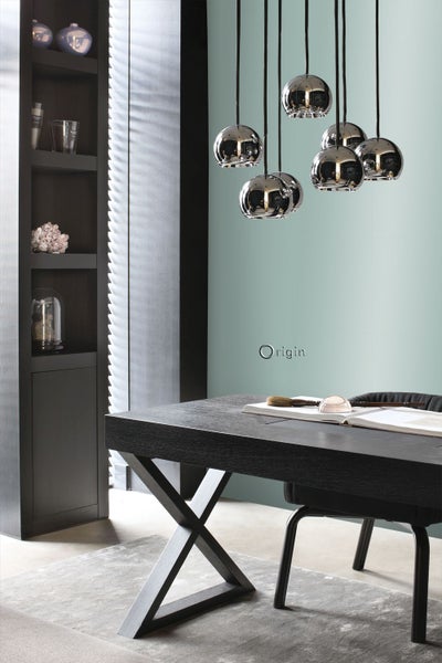 Origin Wallcoverings Tapete Uni Lagunengrün - 53 cm x 10.05 m - 347365