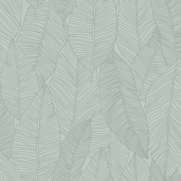 Origin Wallcoverings Tapete Blätter Hellblau - 53 cm x 10.05 m - 347711