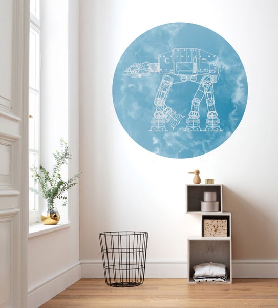 Disney selbstklebende runde Tapete Star Wars AT-AT Blau - Ø 128 cm - 610394