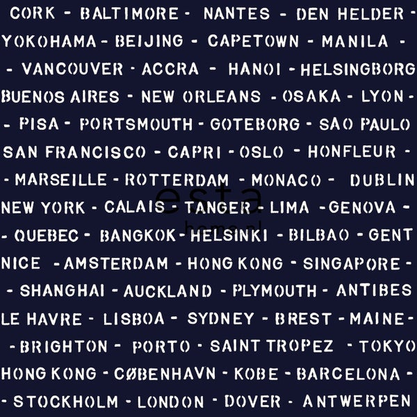 Typografie mit Städtenamen