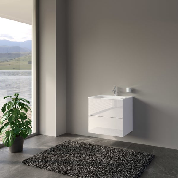 KEUCO Emma Badmöbel-Set 65 cm 2-teilig, mit Waschtisch und Unterbau