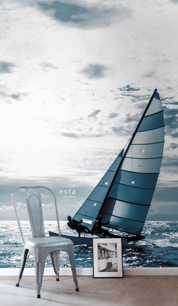ESTAhome Fototapete Segelboot Blau - 1,86 x 2,79 m - 158846