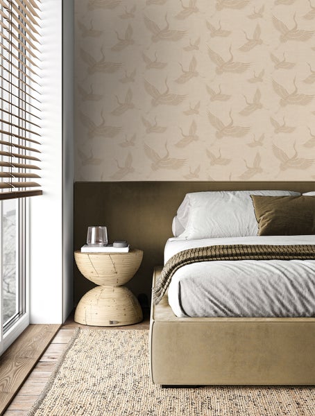 Origin Wallcoverings Tapete Kraniche Beige - 53 cm x 10.05 m - 347826
