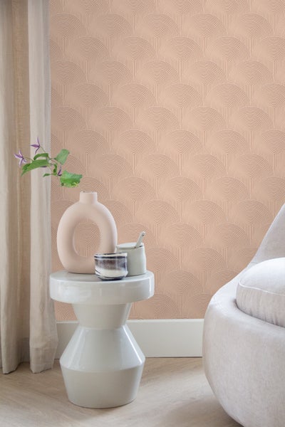 ESTAhome Tapete 3D Muster Pfirsichrosa - 50 x 900 cm - 131103