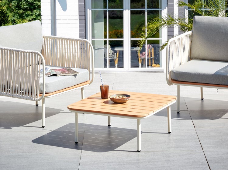 Outdoor Couchtisch SENISE 74 cm 74 cm Metall Braun