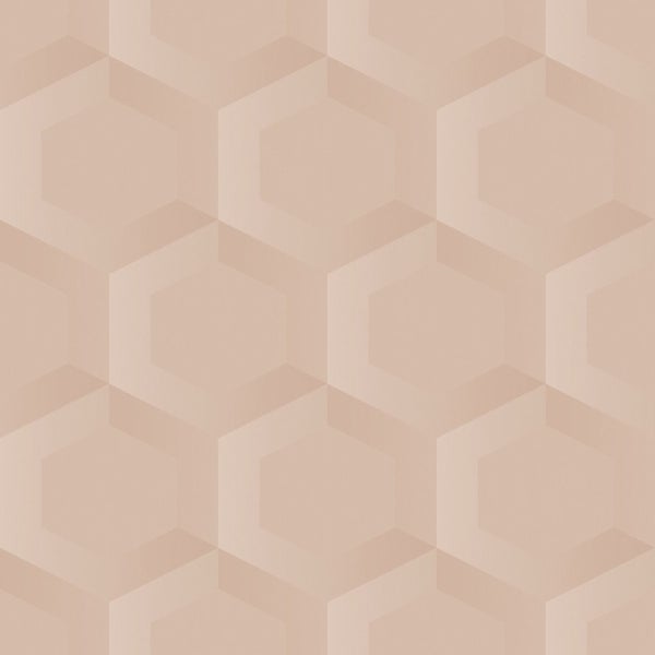 Origin Wallcoverings Tapete 3D Wabenmuster Hellrosa - 53 cm x 10.05 m - 348020
