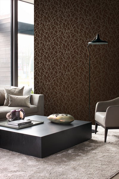 Origin Wallcoverings Tapete Blütenzweige Braun und Bronze - 53 cm x 10.05 m - 345731