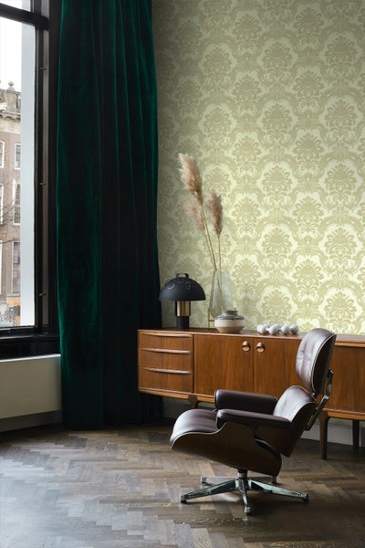 Origin Wallcoverings Tapete Ornamente Hellgrün - 53 cm x 10.05 m - 346525