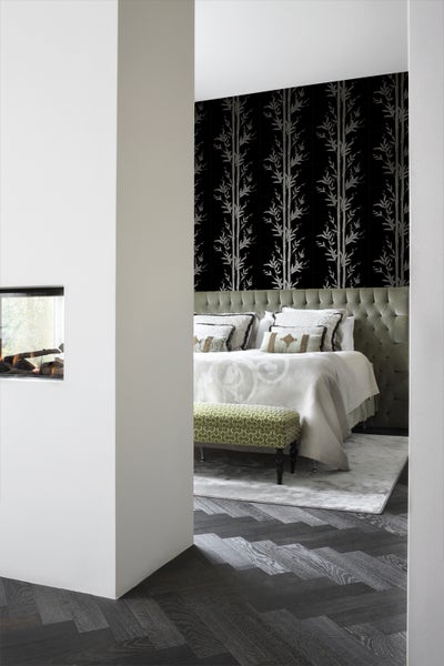 Origin Wallcoverings Tapete Bambusmuster Schwarz und Grau - 53 cm x 10.05 m - 345748