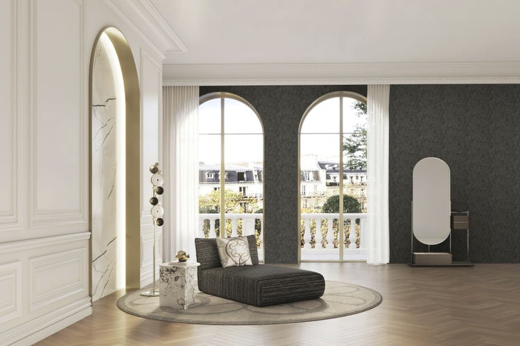 Zambaiti Tapete Uni Schwarz - 106 cm x 10 m - 662325