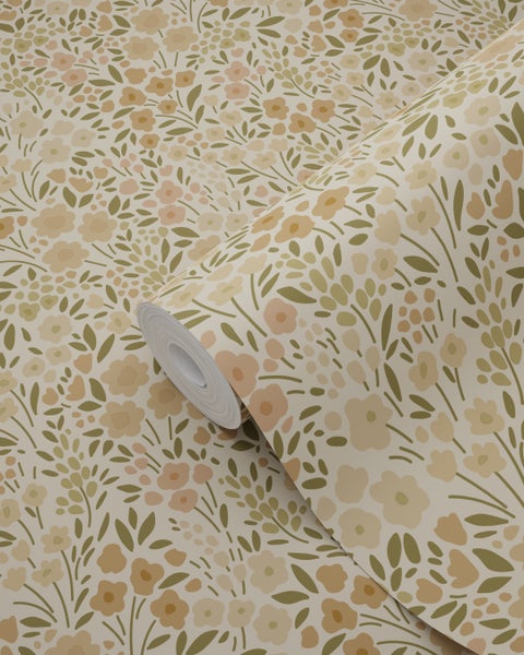 ESTAhome Tapete Blumen Beige - 53 cm x 10.05 m - 139701