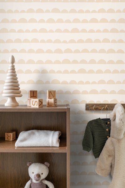 ESTAhome Tapete grafisches Motiv Beige - 50 x 900 cm - 139728