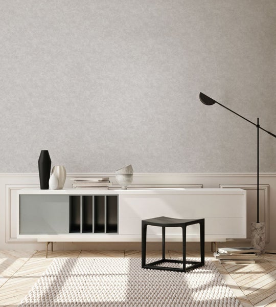 Livingwalls Tapete mit malerischem Effekt Grau und Silber - 53 cm x 10.05 m - AS-379024