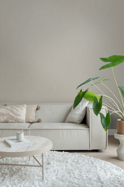 ESTAhome Tapete grafische Linien Grau - 50 x 900 cm - 139924