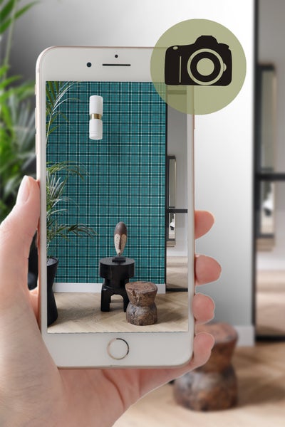 Origin Wallcoverings Tapete Karomuster Türkis - 53 cm x 10.05 m - 347470