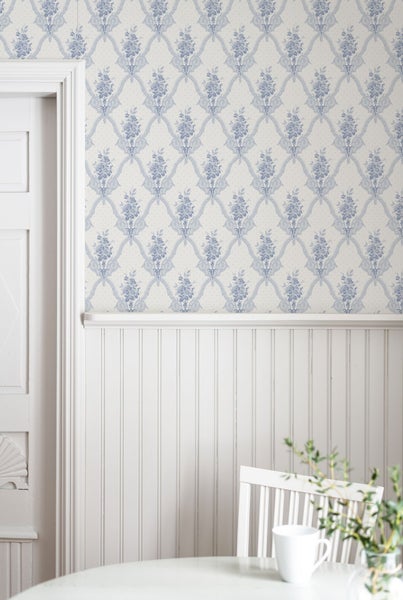 Duro Tapete Blumen Graublau - 53 cm x 10.05 m - 661188