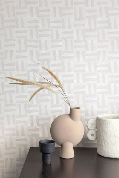 Masureel Tapete Fliesenmuster Grau - 53 cm x 10.05 m - 631066