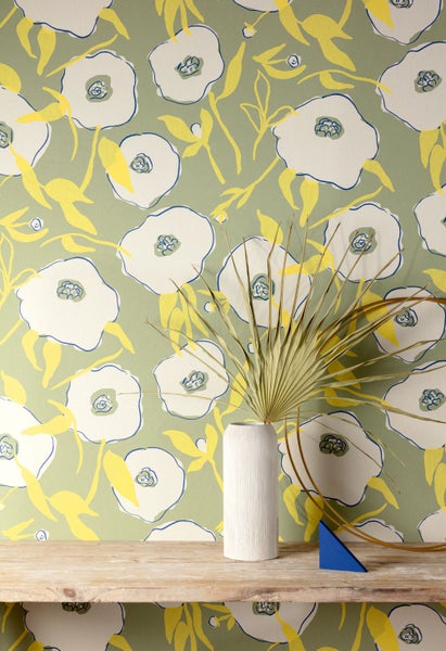 Masureel Tapete Blumen Grün - 53 cm x 10.05 m - 631830