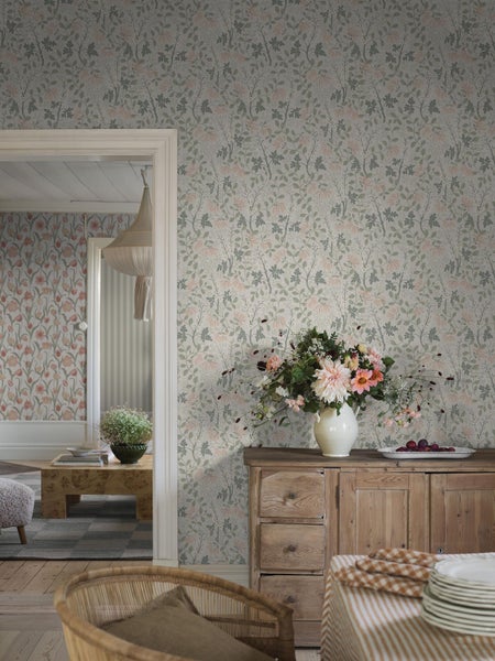 Borastapeter Tapete Blumen Beige - 53 cm x 10.05 m - 662658