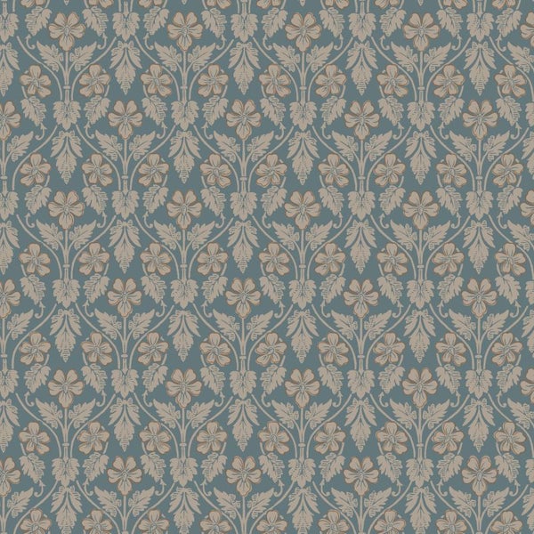 Borastapeter Tapete Blumen Graublau - 53 cm x 10.05 m - 660073