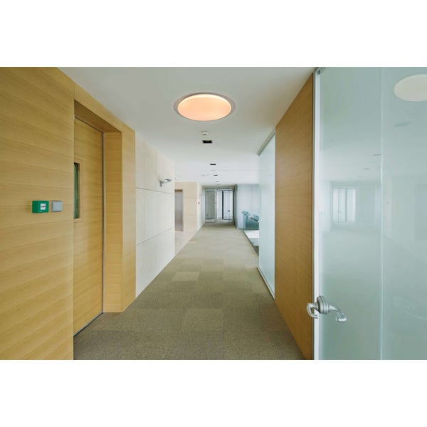 LED Deckenleuchte LOCARNO Ø 46 cm, aus Metall und  Acryl mit Kristalleffekt in Weiß, Lichttemperatur über Wechselschalter einstellbar