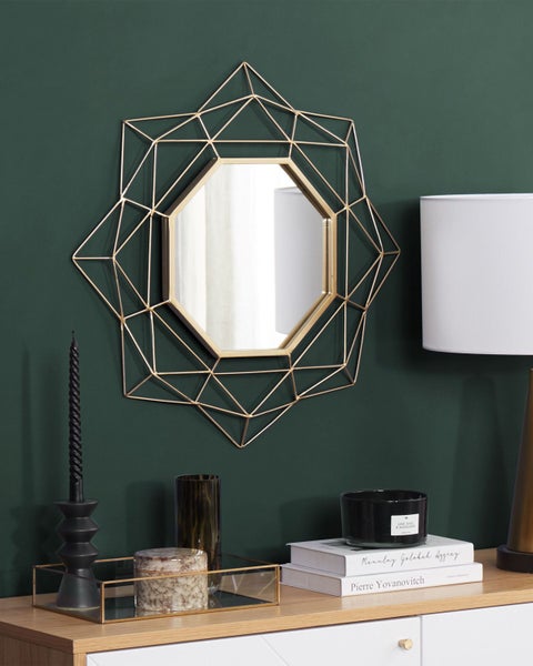 Wandspiegel HILLION 60 cm 60 cm Metall Gold