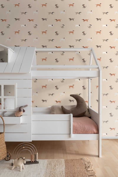 Muster mit verschiedenen Hunderassen mit Halstüchern