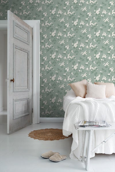 Duro Tapete Blumen Grün - 53 cm x 10.05 m - 661148