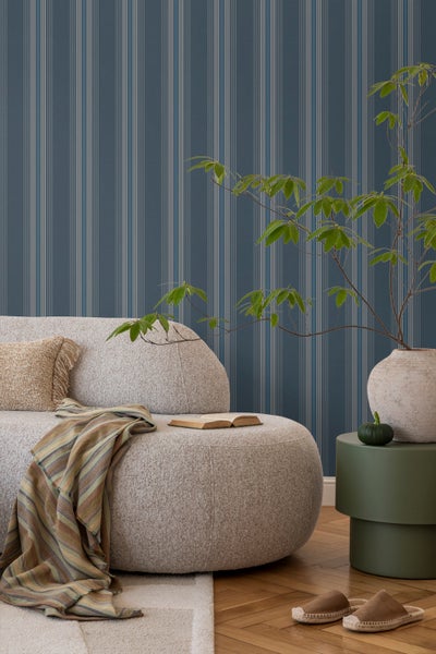 Sanders und Sanders Tapete Streifen Graublau - 53 cm x 10 m - 640544