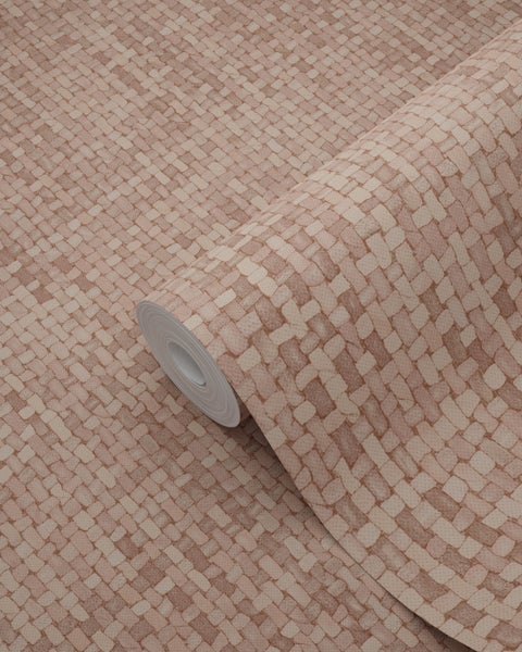 Origin Wallcoverings Tapete Leinen-Optik Terrakottarosa - 50 x 900 cm - 348054