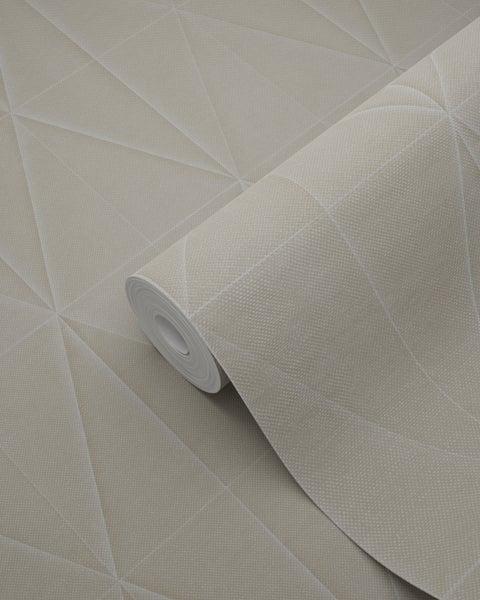 Origin Wallcoverings Tapete Origami-Muster Sandbeige - 53 cm x 10.05 m - 347855