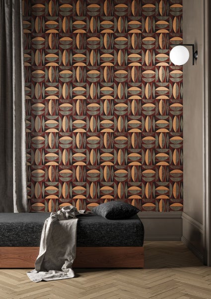 Masureel Tapete geometrisches Motiv Gelb - 53 cm x 10.05 m - 631019
