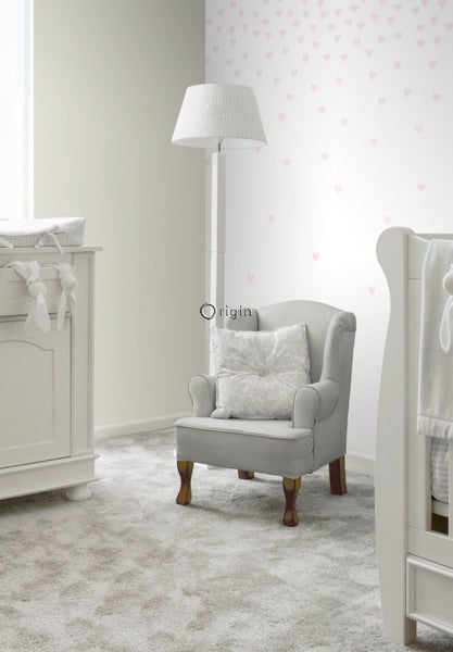Origin Wallcoverings Fototapete Konfetti Herzen Hellrosa - 200 x 279 cm - 357222