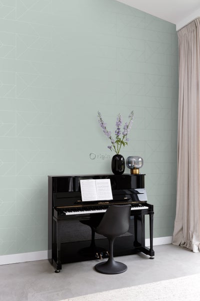 Origin Wallcoverings Tapete grafische Linien Seladongrün - 53 cm x 10.05 m - 347722