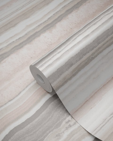 Origin Wallcoverings Tapete Marmor-Optik Pfirsichrosa und Beige - 53 cm x 10.05 m - 337236