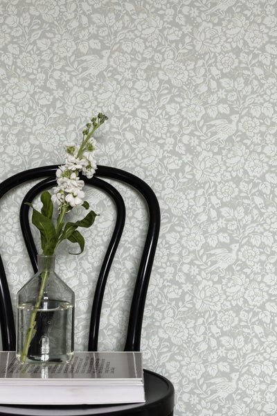 Duro Tapete Blumen Grau - 53 cm x 10.05 m - 661144